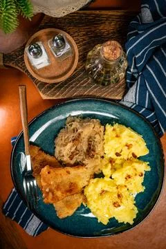 Fried cod fillet. Stock Photos