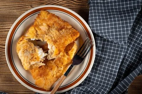 Fried cod fillet. Stock Photos