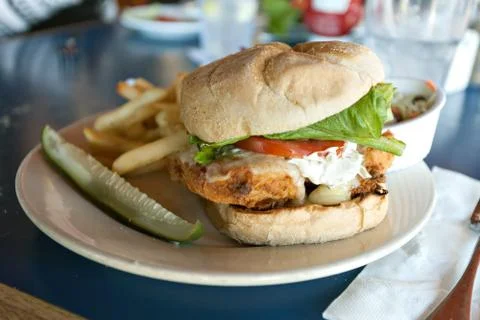 Fried Cod Sandwich Stock Photos