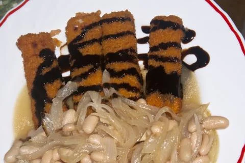 Fried cod sticks Stock Photos