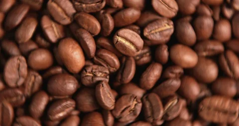 Fried coffee beans background Video stock 95949463