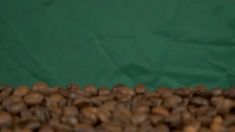 Fried of coffee beans on green screen prores 10bit Stock Footage 101830611