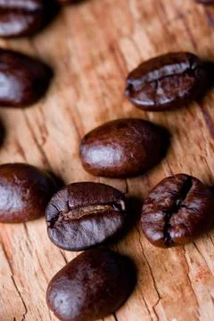 Fried coffee beans Stock Photos