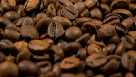 Fried of coffee beans slider shot close-up Stock Footage 101800556