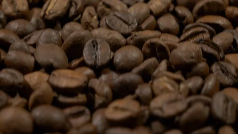 Fried of coffee beans slider shot close-up Stock Footage 101816552