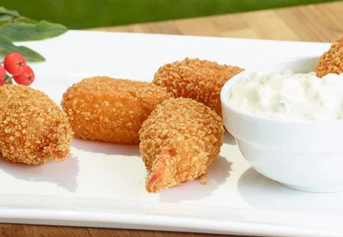 Fried crab claws Stock Photos