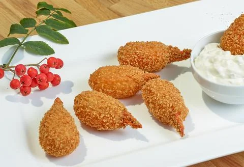 Fried crab claws Stock Photos
