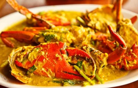 Fried crab curry Stock Photos