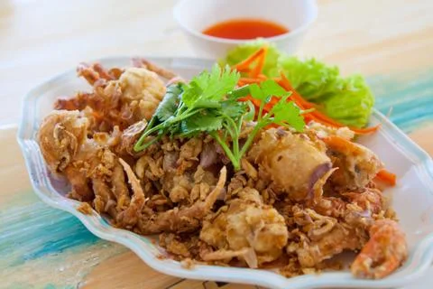 The fried crab Stock Photos