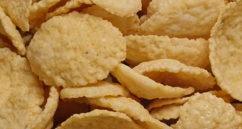 Fried crackers, close up view Stock Photos