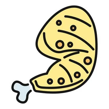 Fried crispy chicken drumstick fast food icon Stock Illustration