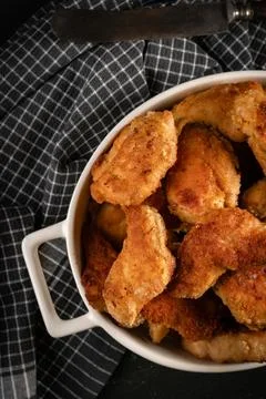 Fried crispy chicken nuggets Stock Photos