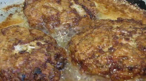 Fried cutlet. Meat. Video stock 9911765