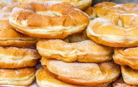 Fried donuts krapfen Stock Photos