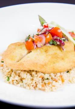 Fried dory fish Foto stock