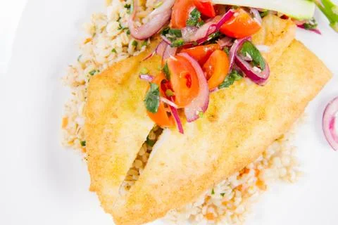 Fried dory fish Stock Photos