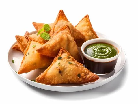 Fried dumpling isolated with meat, beef, pork or seafood, cabbage Stock Photos