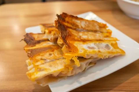 Fried dumpling in a restaurant Stock Photos