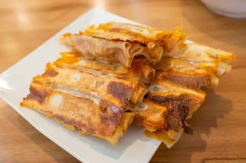 Fried dumpling in a restaurant Stock Photos
