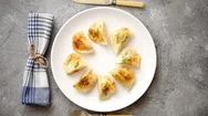 Fried Dumplings With Meat Stock Footage