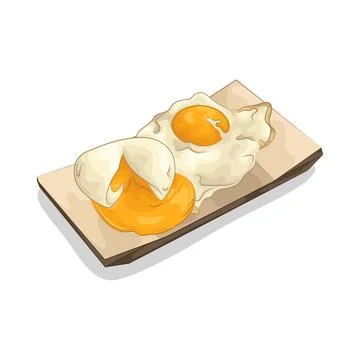 Fried Egg and Boiled Egg 스톡 일러스트
