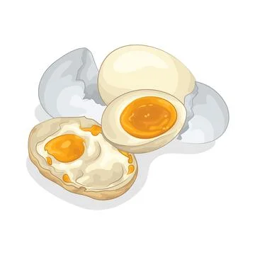 Fried Egg and Boiled Egg 스톡 일러스트