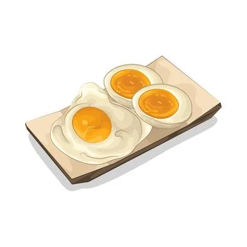 Fried Egg and Boiled Egg Illustrazione stock