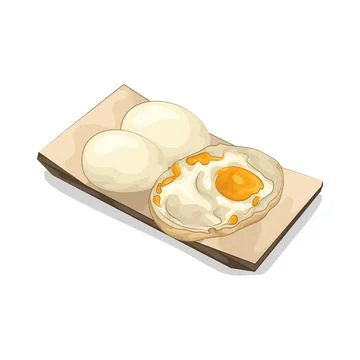 Fried Egg and Boiled Egg 스톡 일러스트