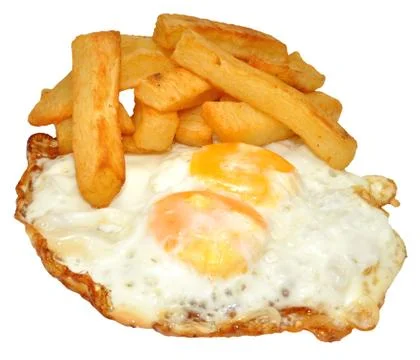 Fried Egg And Chips Stock Photos