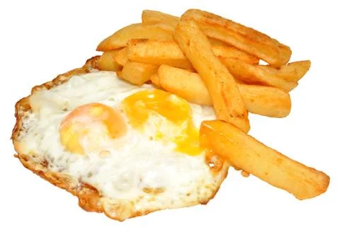 Fried Egg And Chips Stock Photos