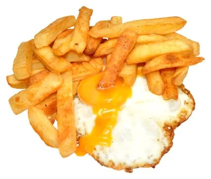 Fried Egg And Chips Stock Photos