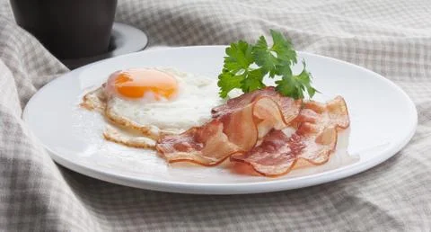 Fried egg &amp; bacon Foto stock