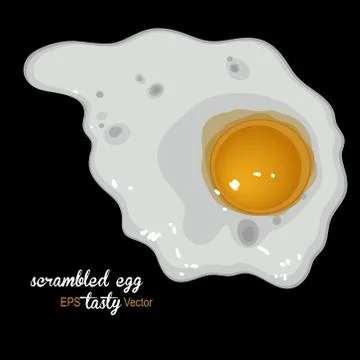 Fried egg on a black background Stock Illustration
