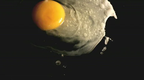 Fried egg on black pan Stock Footage 798141