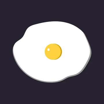 Fried egg on a blue  background, egg omelet flat vector illustration イラスト素材