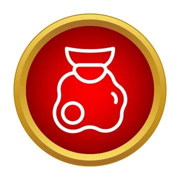 Fried egg breakfast food icon in flat red style Stock Illustration