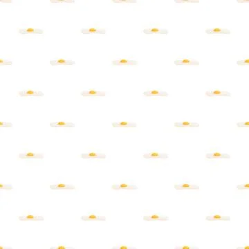 Fried egg breakfast seamless pattern on white background Illustrazione stock