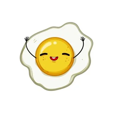 Fried egg character cartoon vector illustration Stock Illustration