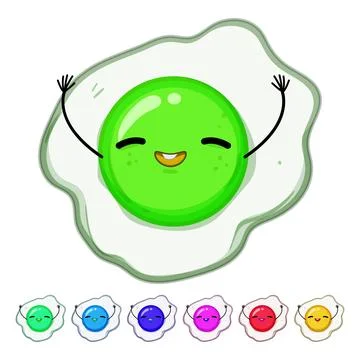 Fried egg character cartoon vector graphic Stock Illustration