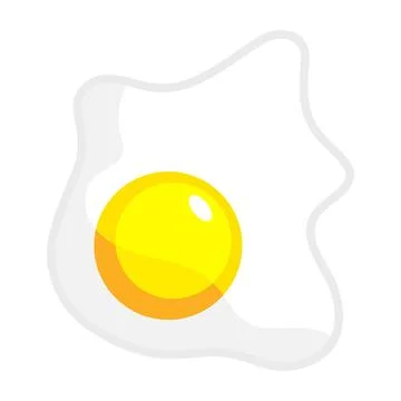 Fried egg. Chicken egg illustration. Vector isolated on white background. Stock Illustration