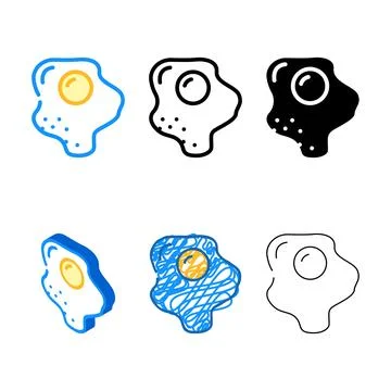 Fried egg chicken forms color icon vector イラスト素材