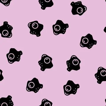 Fried egg chicken glyph vector seamless pattern Illustrazione stock