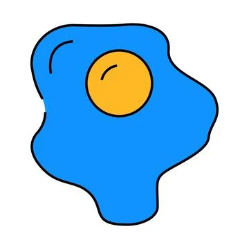 Fried egg chicken icon color illustration Stock Illustration