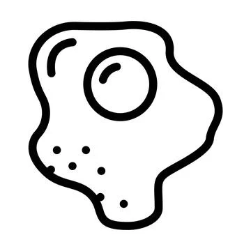Fried egg chicken line icon vector illustration Stock Illustration