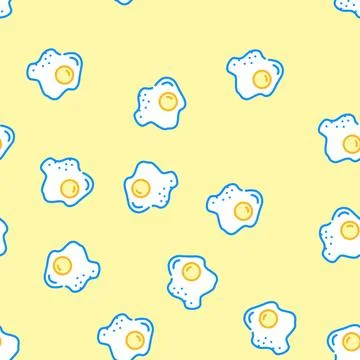 Fried egg chicken vector seamless pattern Illustrazione stock