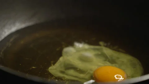 Fried egg close up shot Stock Footage 149173224