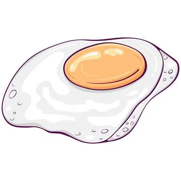 Fried egg color Stock Illustration
