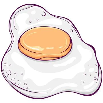 Fried egg color Stock Illustration
