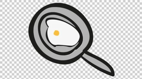 Fried egg cooking hand drawn illustration animation sketch transparent Video stock 44925807