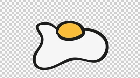 Fried egg cooking hand drawn illustration animation sketch with transparent  Stock Footage 44926696